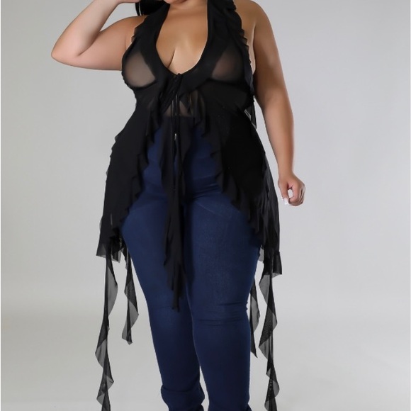 Pink Backless Ruffled Tank Top - Picture 3 of 3